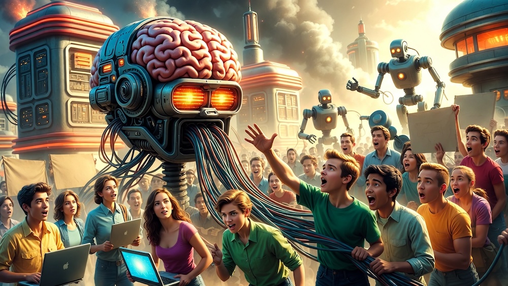 Protestas juveniles contra la inteligencia artificial